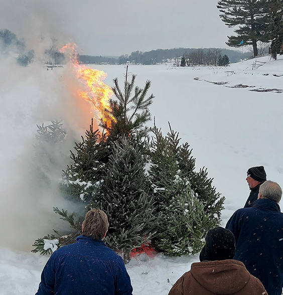 Annual Christmas tree burning event held in Findley Lake News, Sports